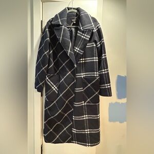 NWOT Halogen Checkered Coat